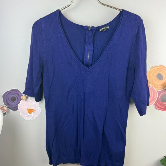 Express Blue and Gray Sweater with Zipper Back Set (2 Tops) - Size - Medium - Picture 7 of 9